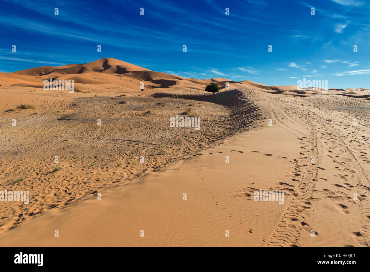 Sanddünen, Erg Chebbi Wüste Sahara, Merzouga, Marokko Stockfoto