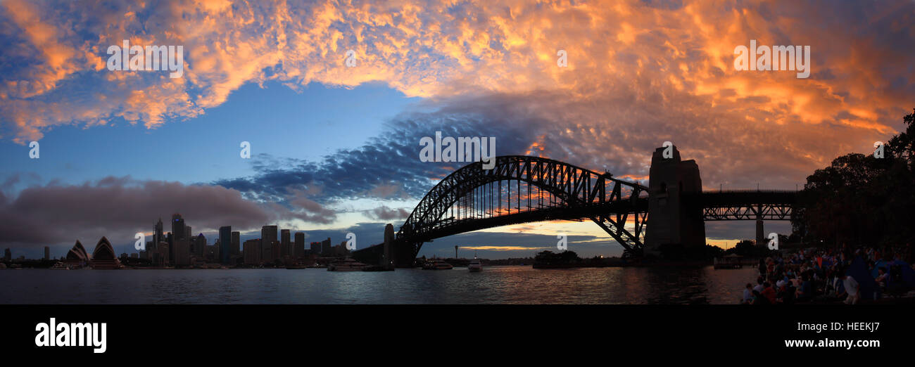 Sydney Harbour Bridge Panorama Stockfoto