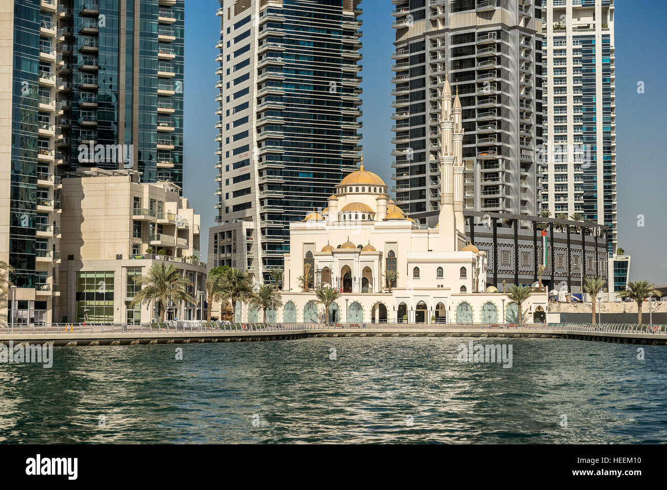 Al Raheem Moschee in Dubai marina Stockfoto