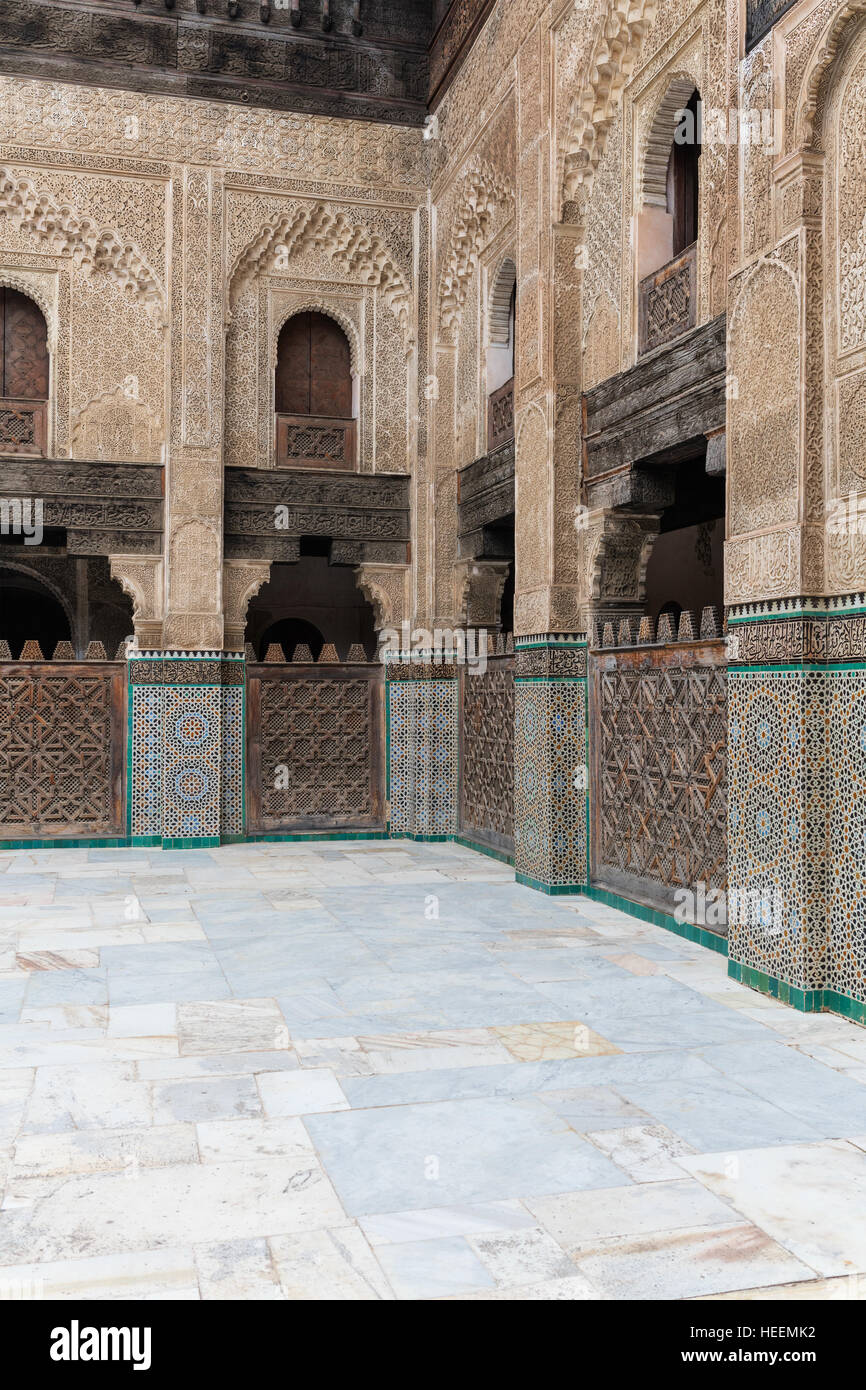 Bou Inania Madrasa (1355), Fes, Marokko Stockfoto
