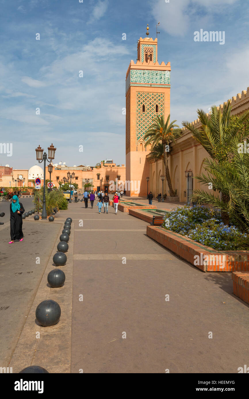 Koutoubia-Minarett (1146-1196), Marrakesch, Marokko Stockfoto