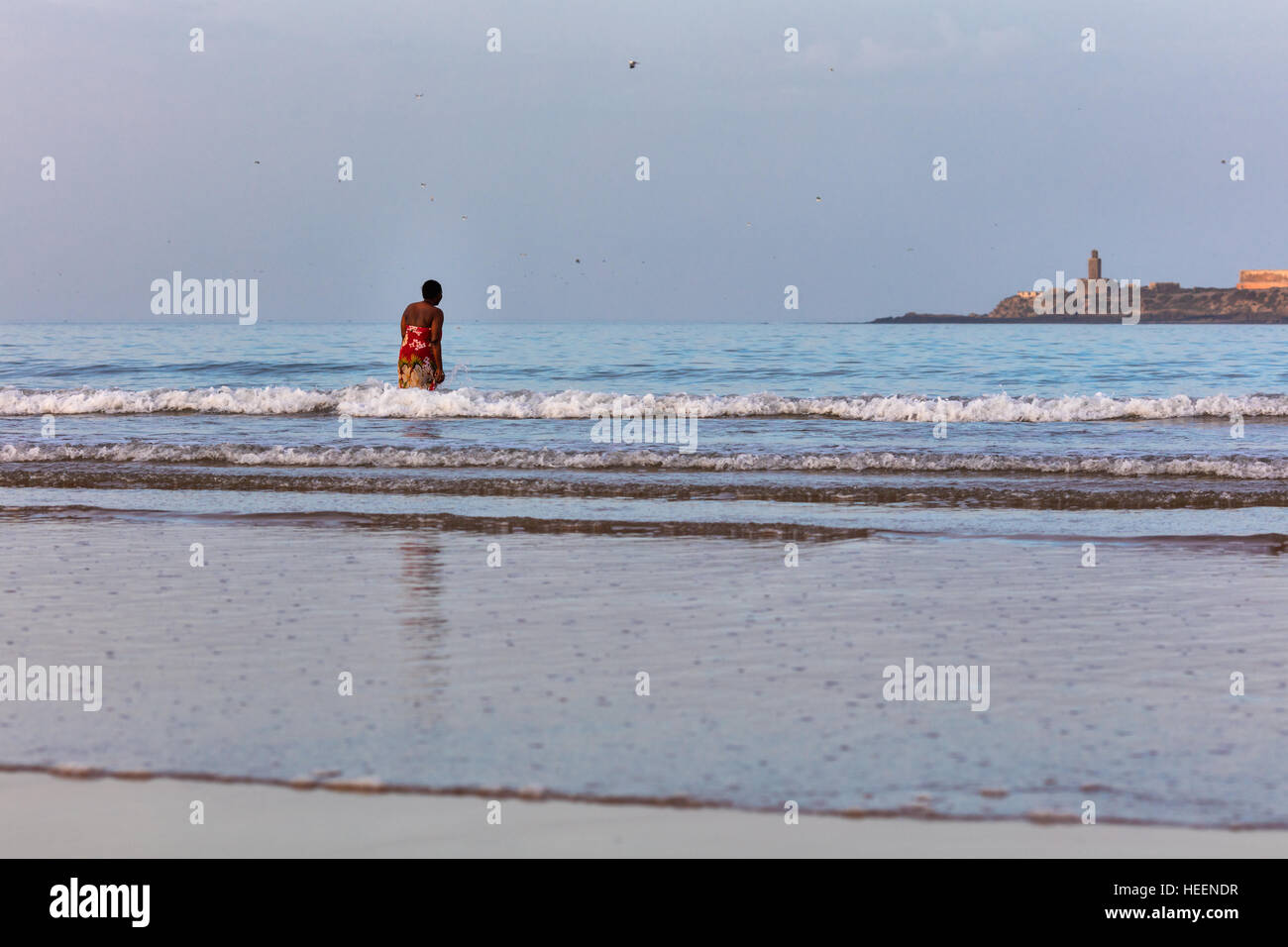 Atlantik-Strand, Essaouira, Marokko Stockfoto