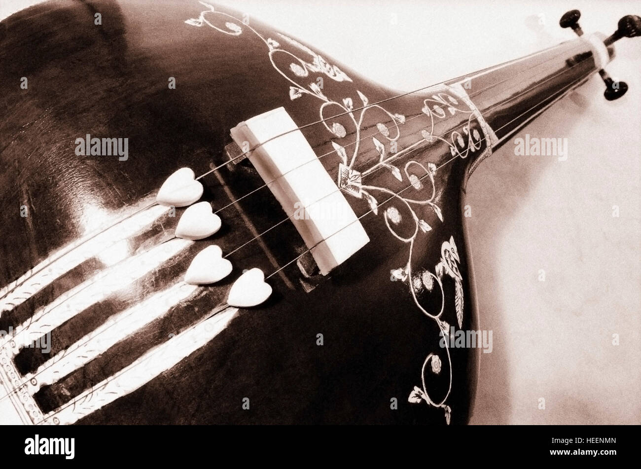 Klassische indische Musikinstrument - Tamboori Stockfoto
