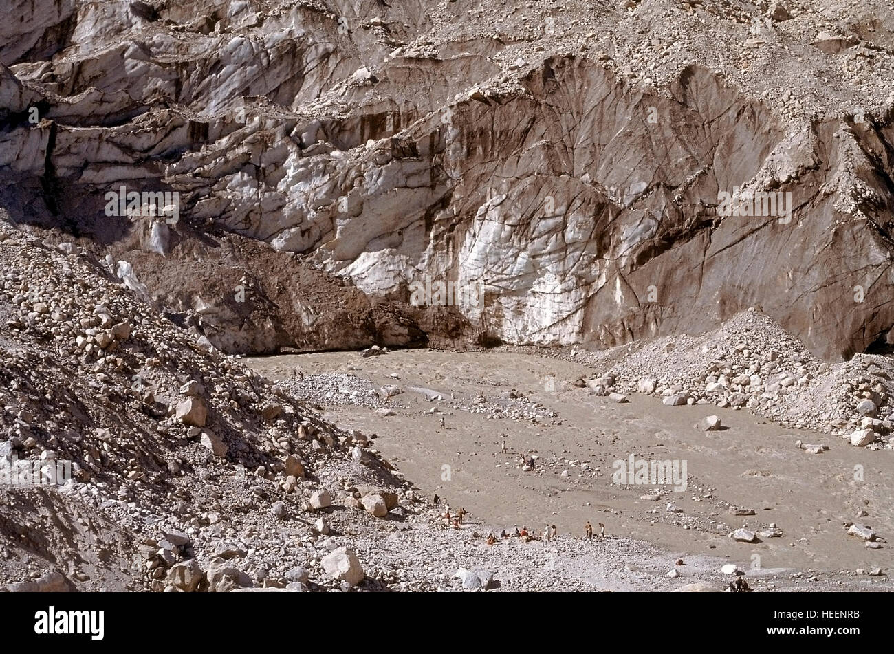 Gomukh - der Ursprung des Flusses Ganga, Himalaya, Nord-Indien Stockfoto