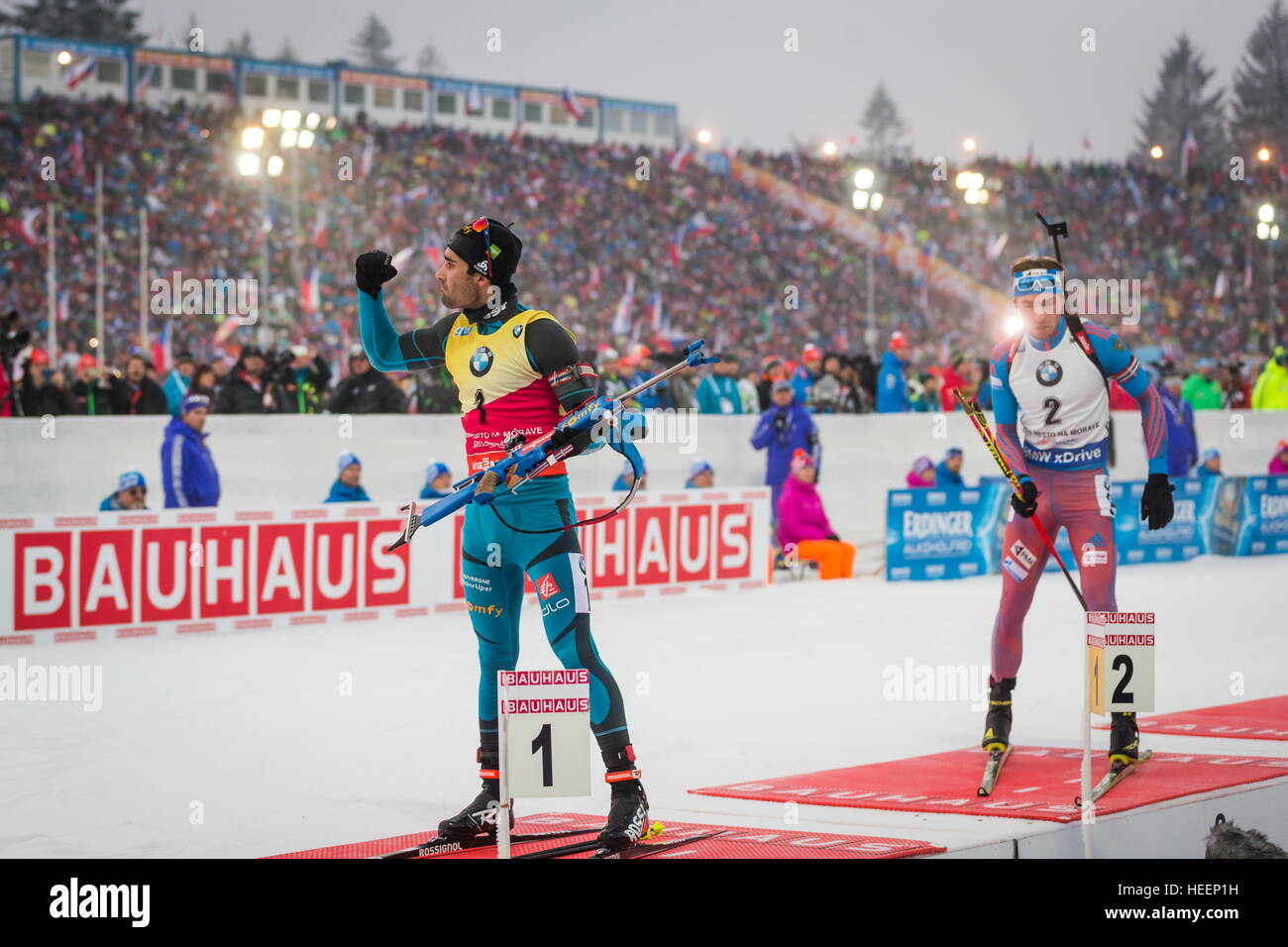 Martin Fourcade, Anton Shipulin Stockfoto