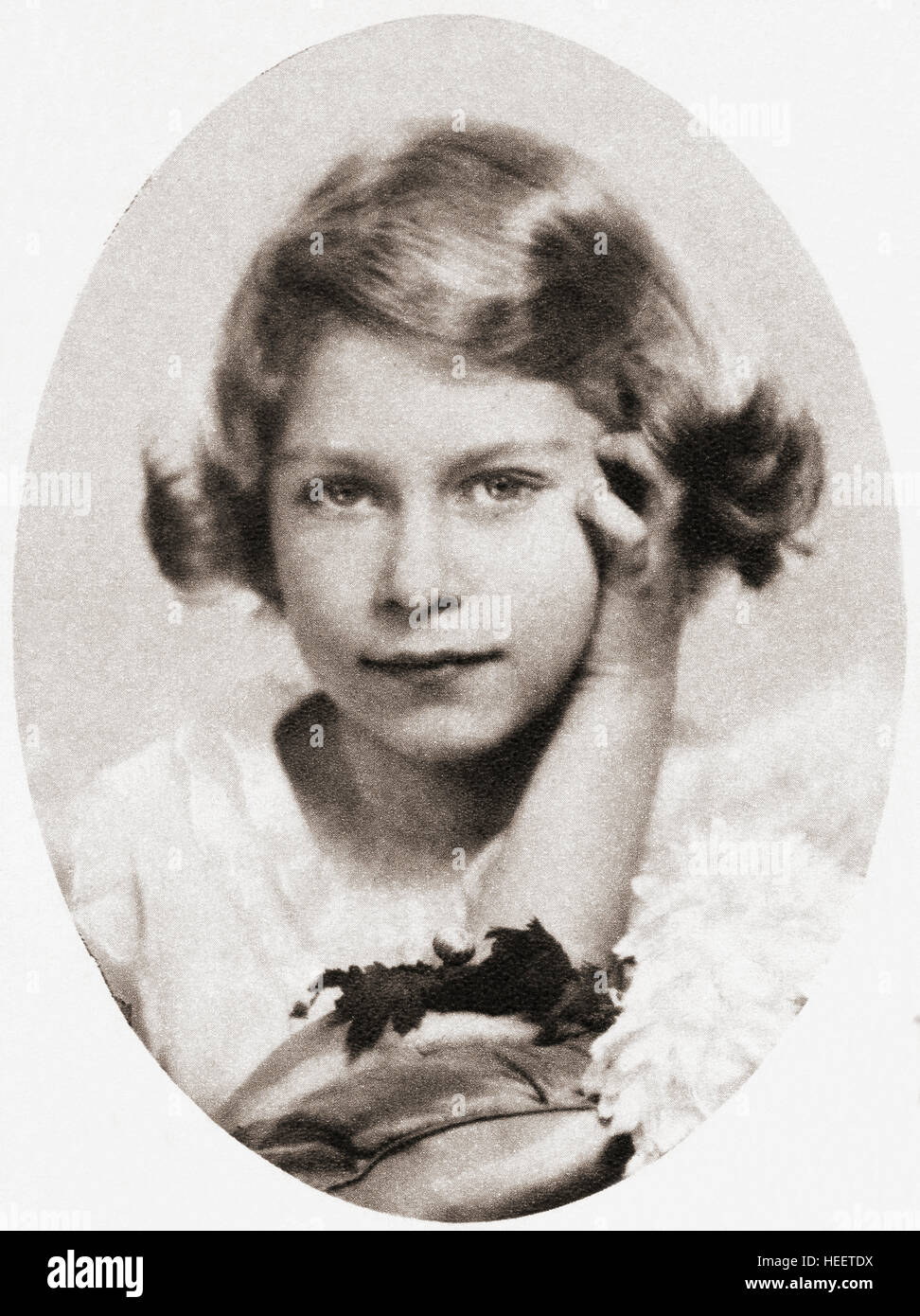 Prinzessin Elizabeth, zukünftige Königin Elizabeth II., hier im Alter von neun Jahren gesehen. Elizabeth II, 1926 - 2022. Königin des Vereinigten Königreichs, Kanada, Australien und Neuseeland. Stockfoto