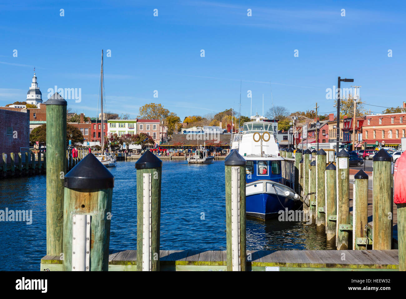 Annapolis, Maryland. Boote im Hafen, Annapolis, MD, USA Stockfoto