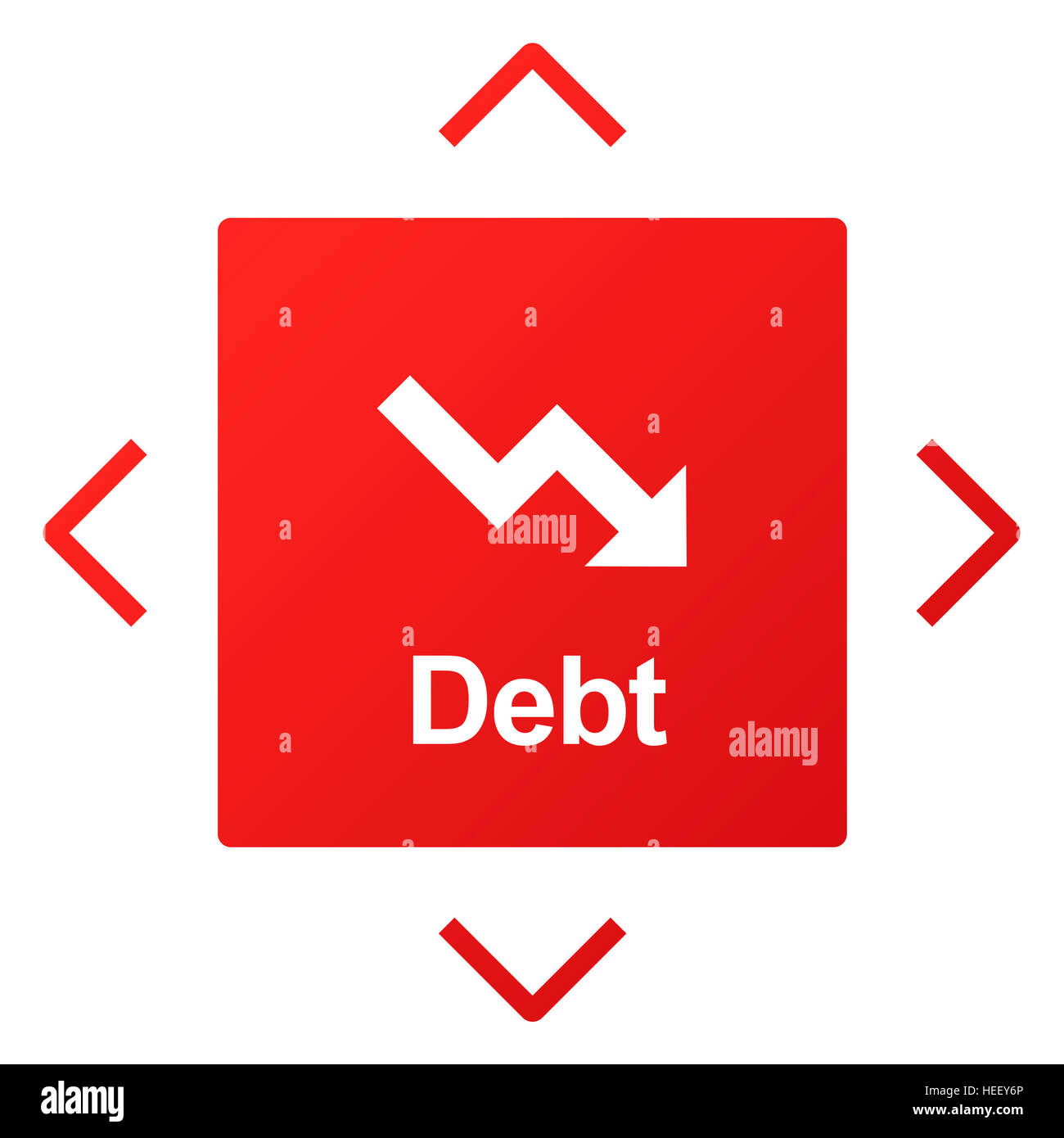 Schulden Ridk Schwierigkeit Untergang Konzept Stockfoto
