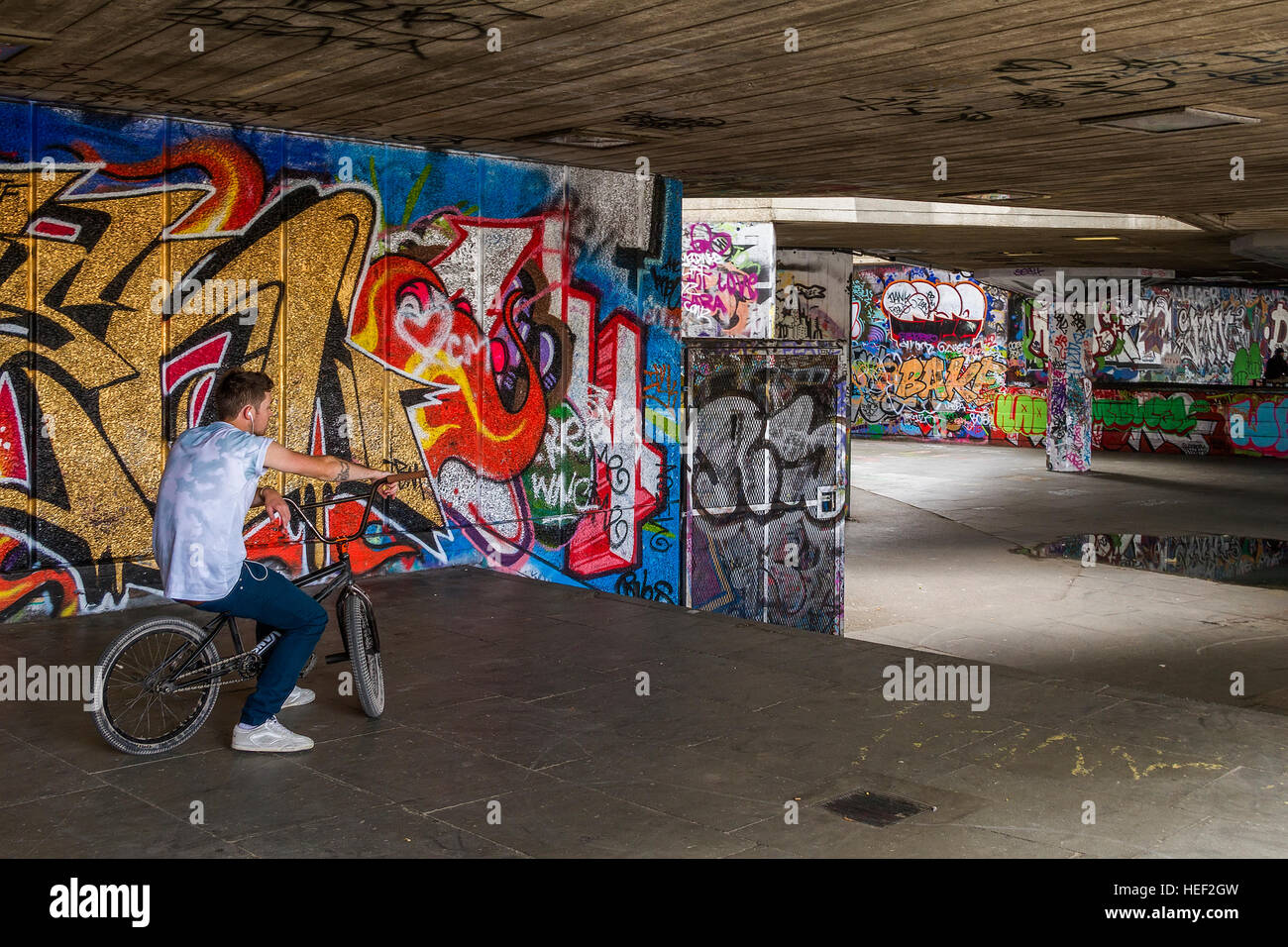 Graffiti-Malerei bei Biker Zone London UK Stockfoto