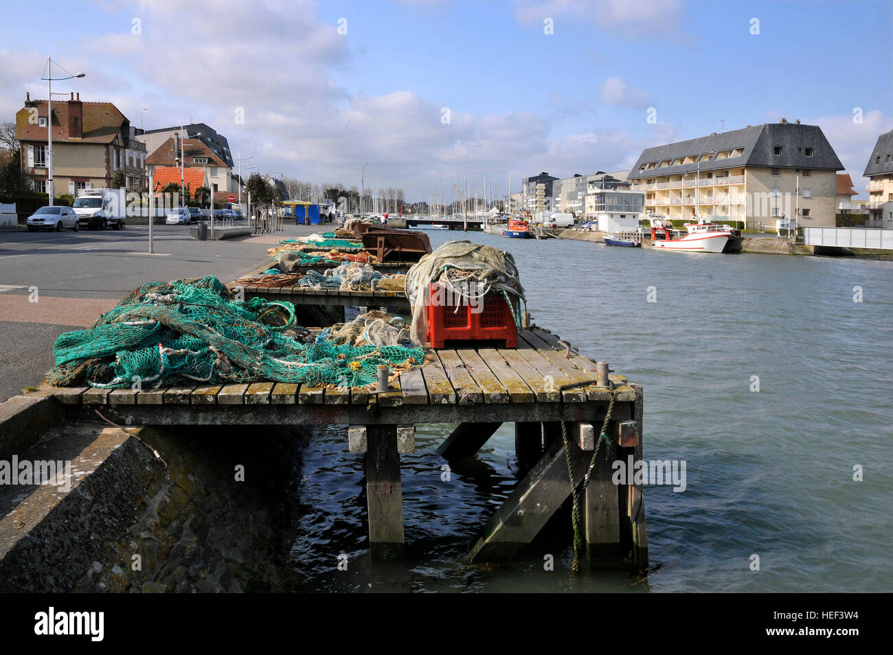 Hafen von Courseulles Sur Mer in Frankreich Stockfoto