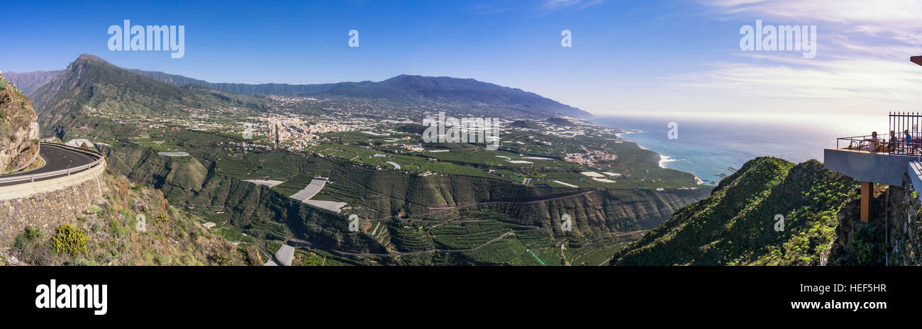 Blick vom Aussichtspunkt Mirador el Time, La Palma, Kanarische Inseln, Spanien Stockfoto
