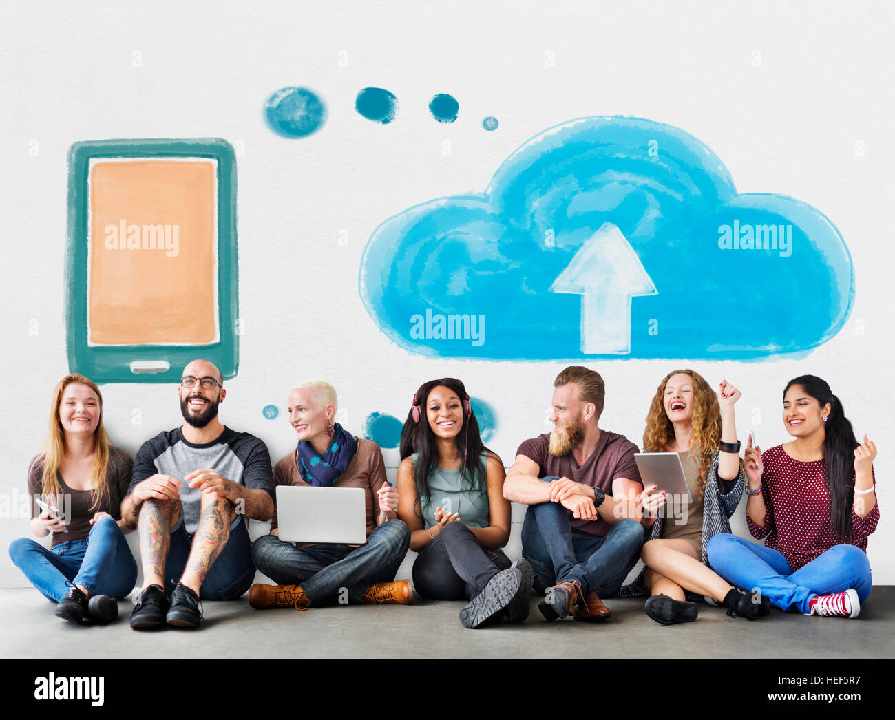 Cloud Storage moderne Technologie-Konzept Stockfoto