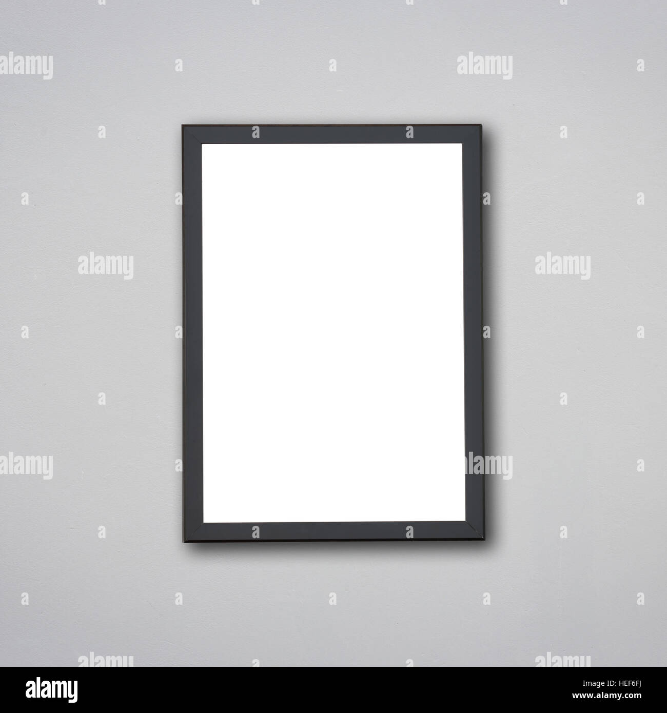 Blank aus Holz Bilderrahmen auf grauem Hintergrund isoliert Stockfoto