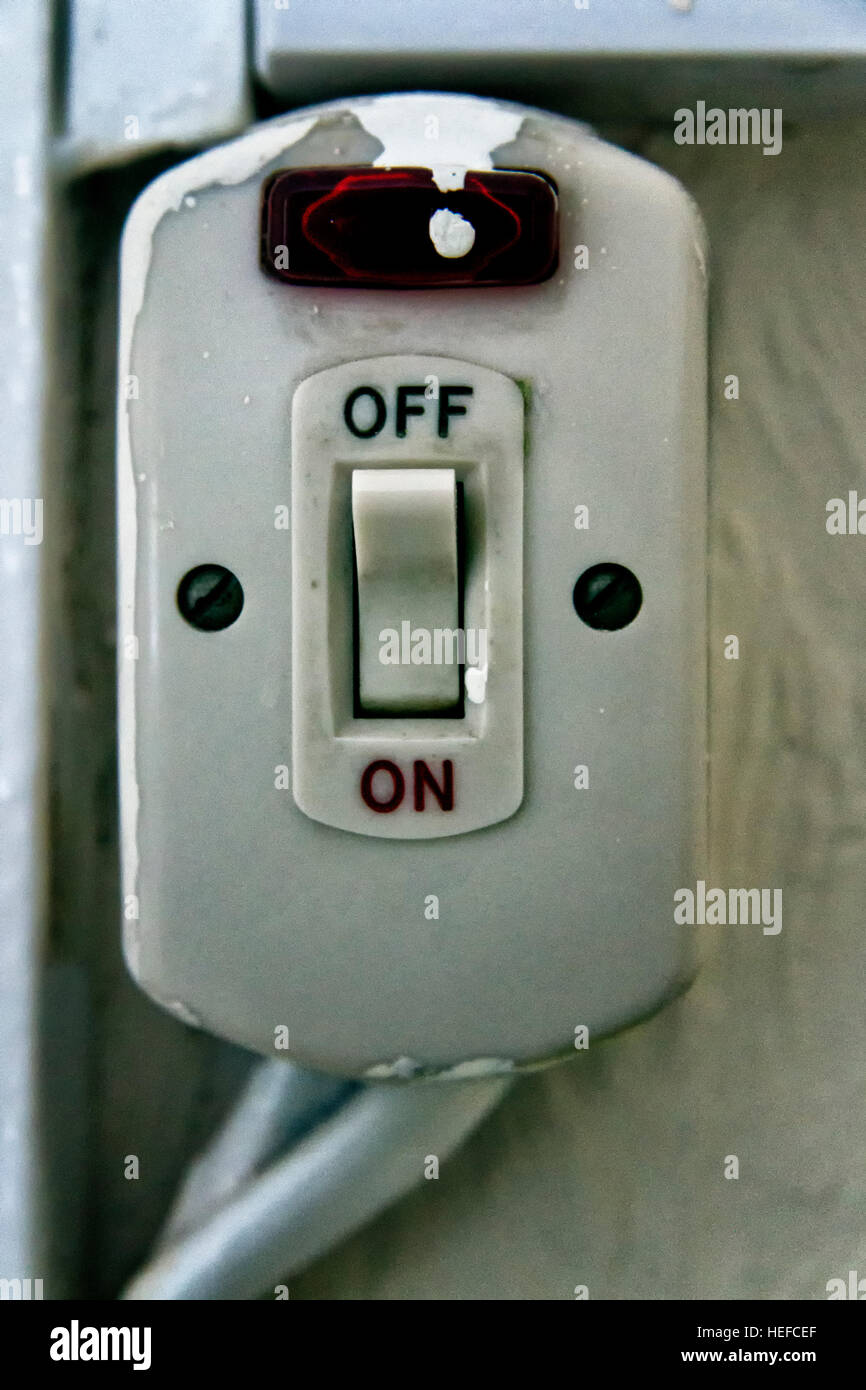 Ausgediente elektrische Schalter Stockfoto