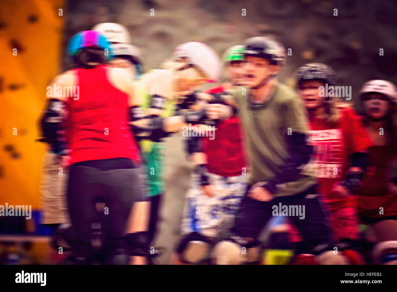 Zusammenfassung Hintergrund für Roller Derby Thema Weichzeichnen Stockfoto