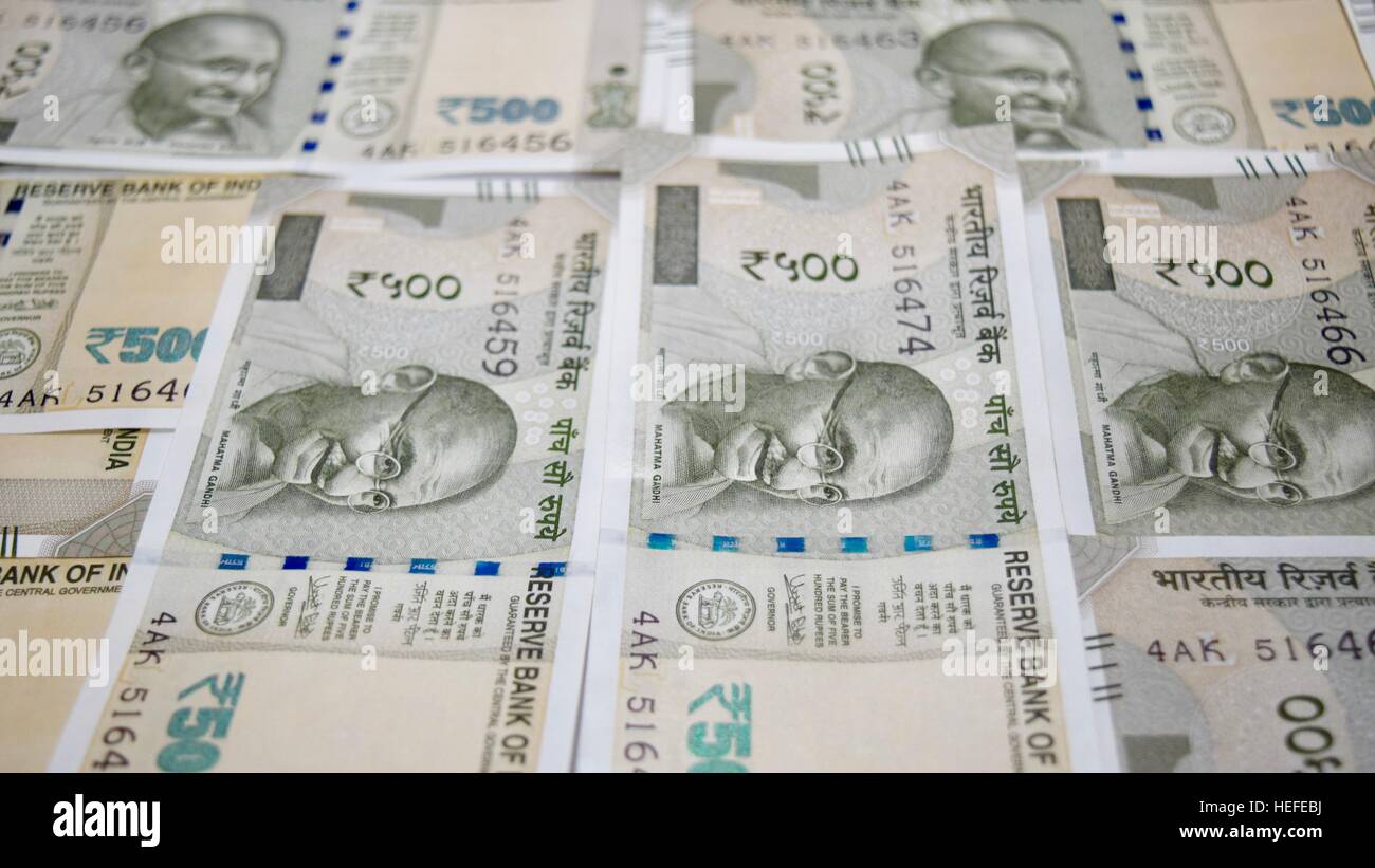 Neue Indian Papierwährung Stockfoto