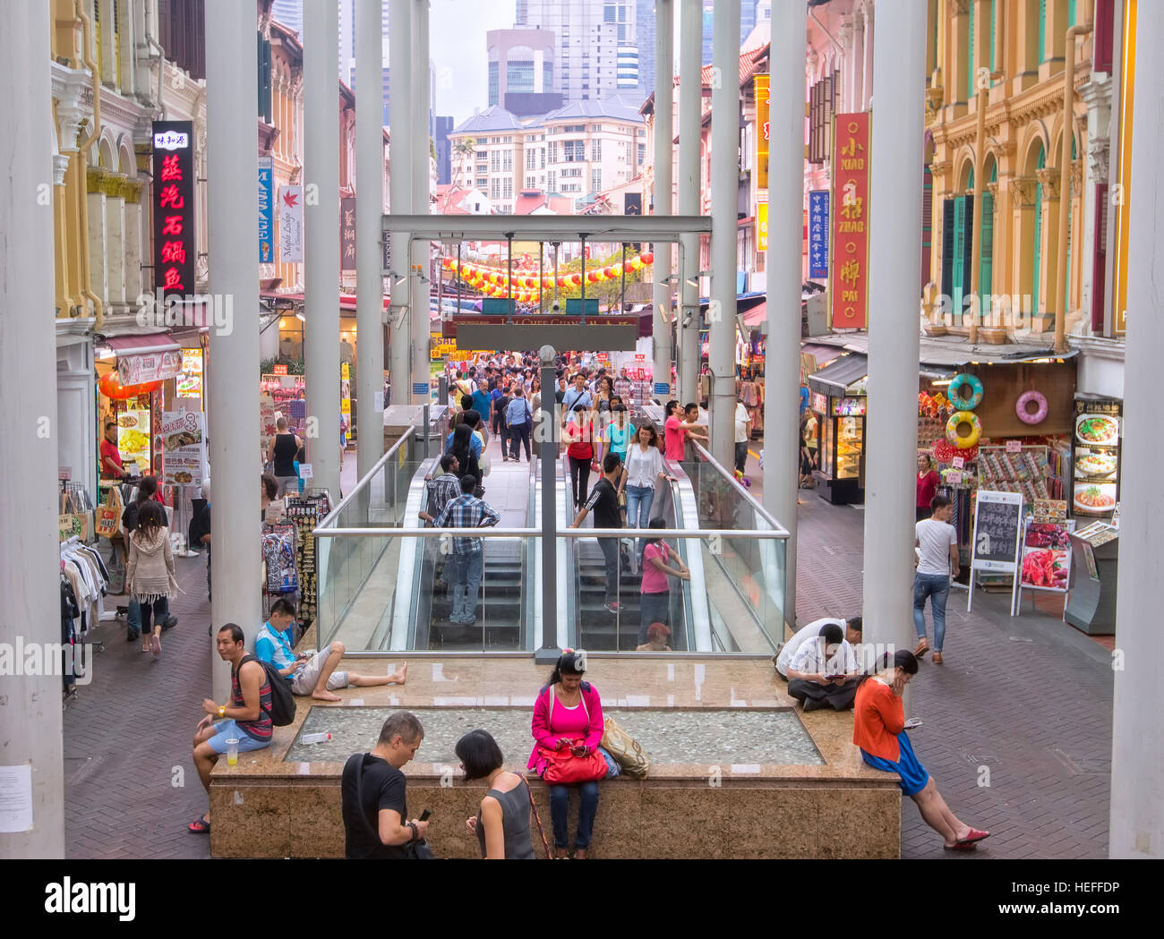 U-Bahnstation in Chinatown, Singapur Stockfoto
