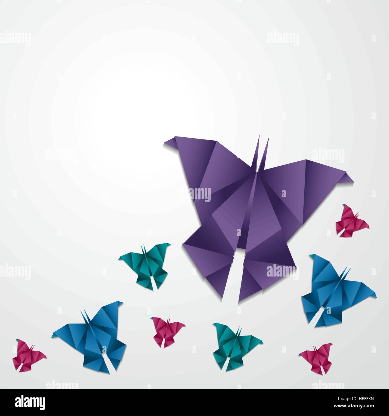 Origami Schmetterlinge Vektor-illustration Stock Vektor