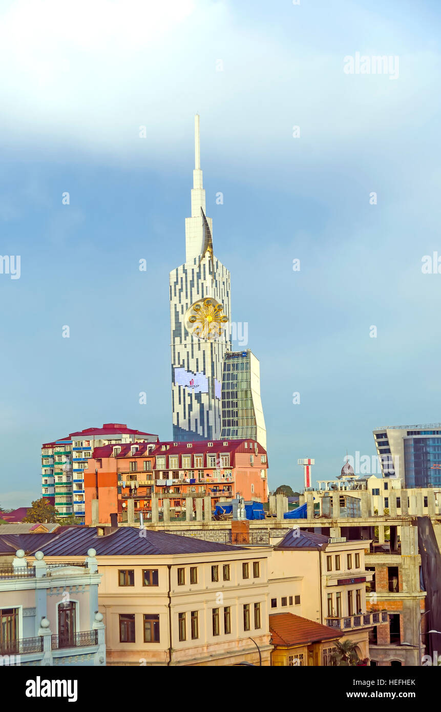 Batumi Georgien Skyline Gebäude Architektur einschließlich 35 Geschichte Technological University Tower. Stockfoto
