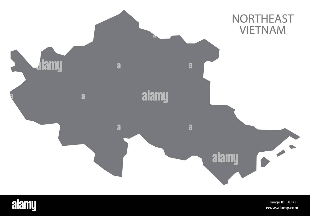 Northeast Vietnam Karte in grau Stock Vektor