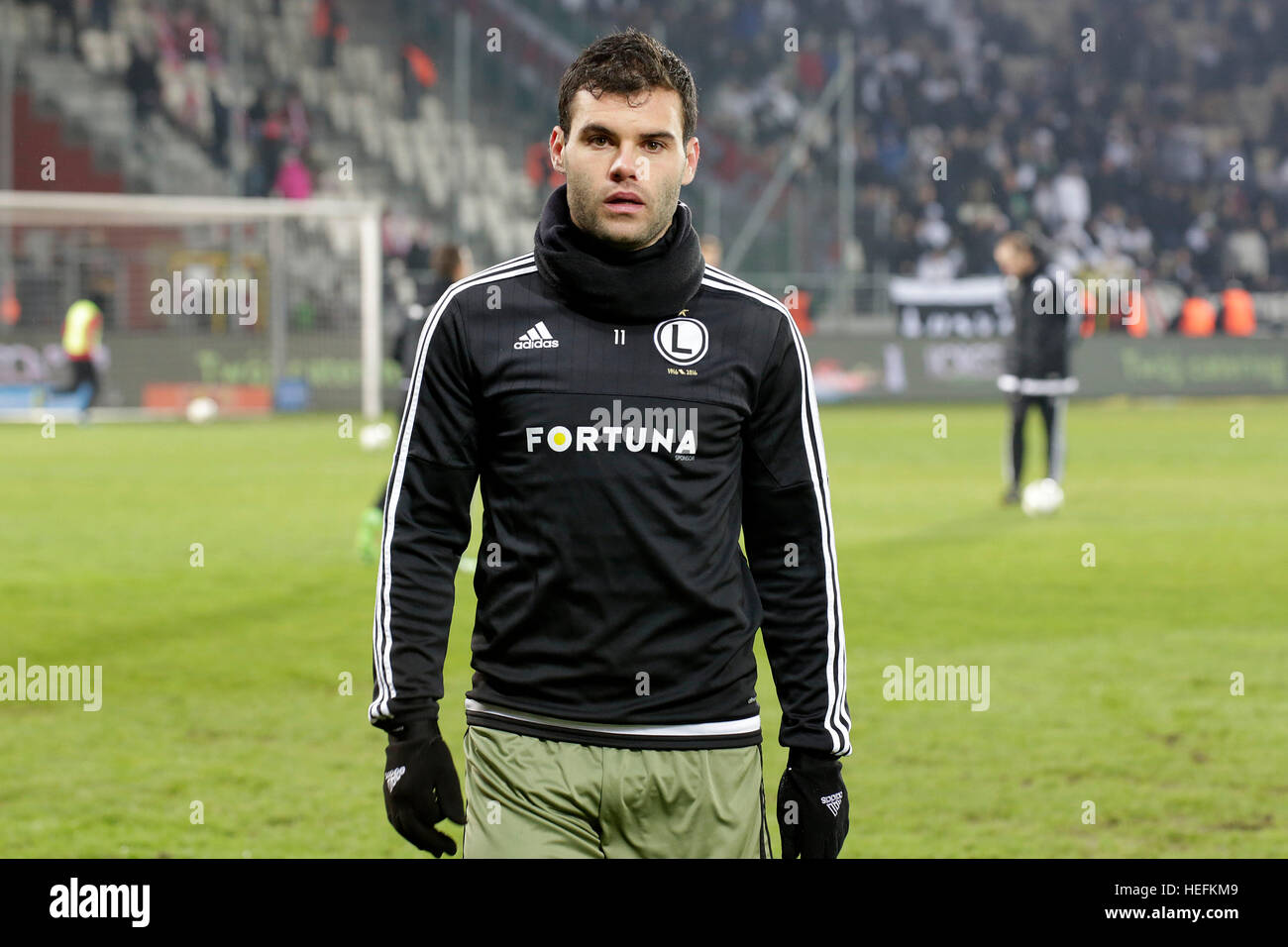 KIELCE, Polen - 12. März 2016, polnischen Fußball-Premier League, Spiel: Cracovia Krakow - Legia Warszawa o/p Nemanja Nikolic Stockfoto