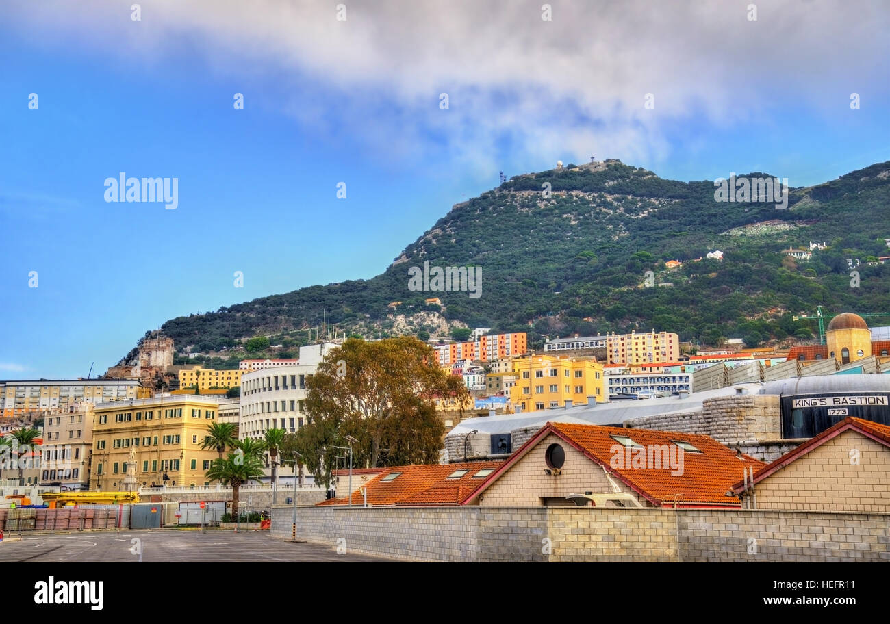 Blick auf Gibraltar Stadt Stockfoto