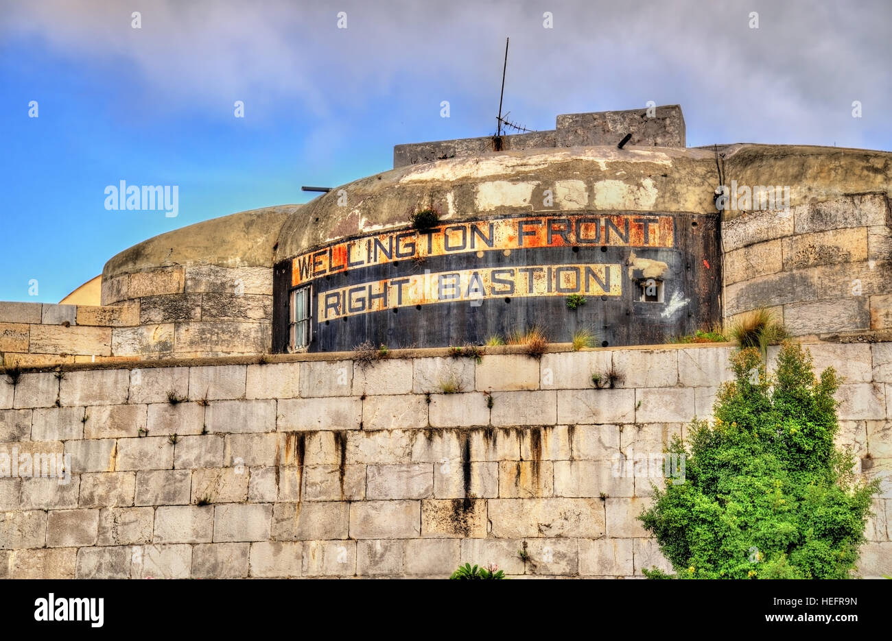 Wellington vorderen rechten Bastion in Gibraltar Stockfoto