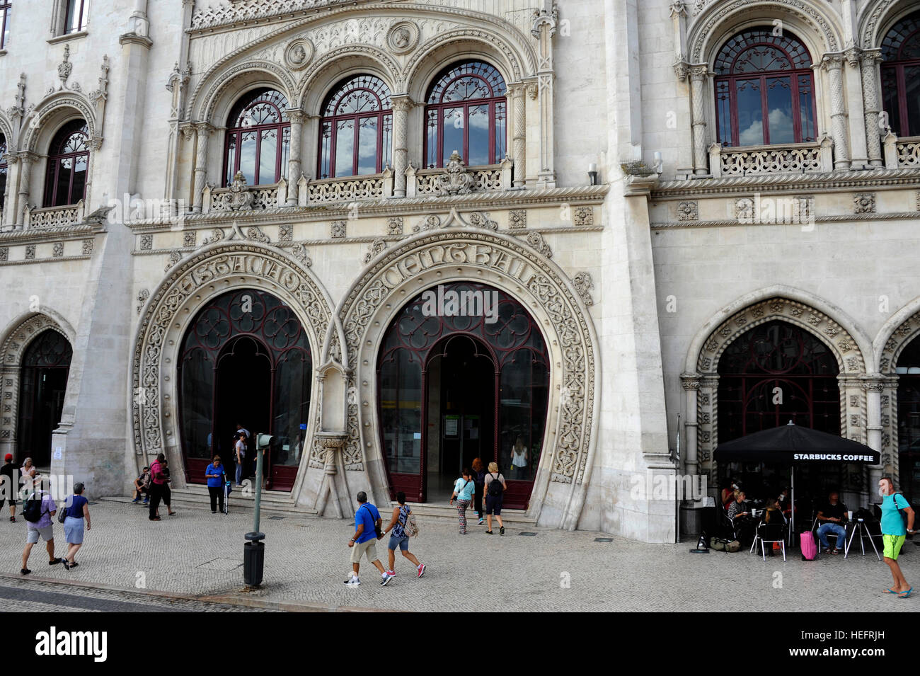 Bahnhof Rossio, Jose Luís Monteiro Architekt, Baixa, Lisboa, Lissabon, Portugal Stockfoto
