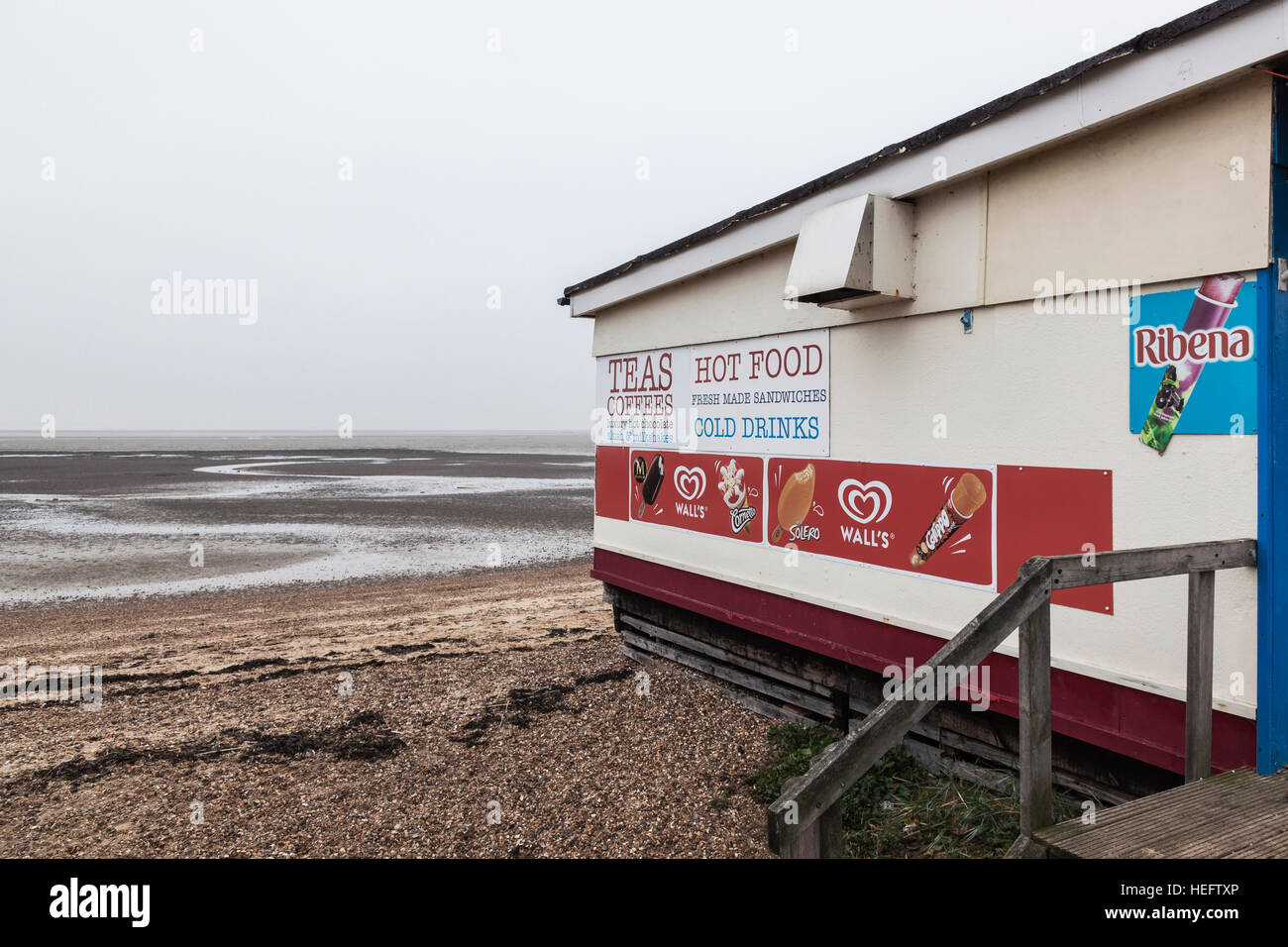 Strand-Cafe in Chalkwell ordentlich Southend-on-Sea Out-of-Saison Stockfoto