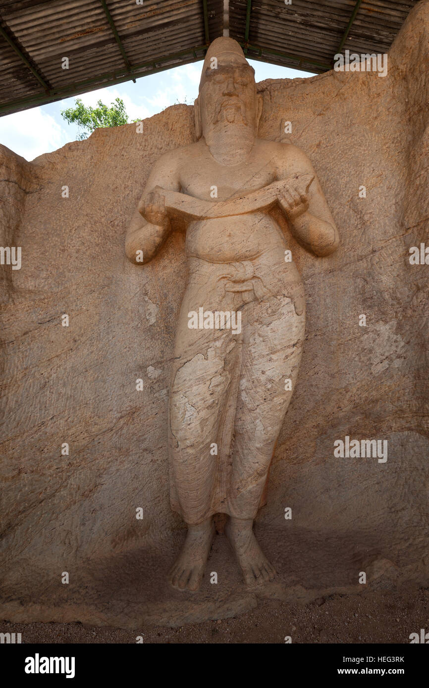 Statue von König Parakramabahu, Polonnaruwa, North Central Province, Sri Lanka Stockfoto
