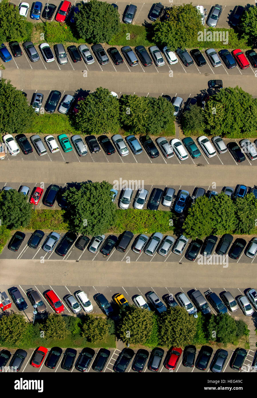 Parkplatz, Luftaufnahme, Witten, Ruhrgebiet, Nordrhein-Westfalen, Deutschland Stockfoto