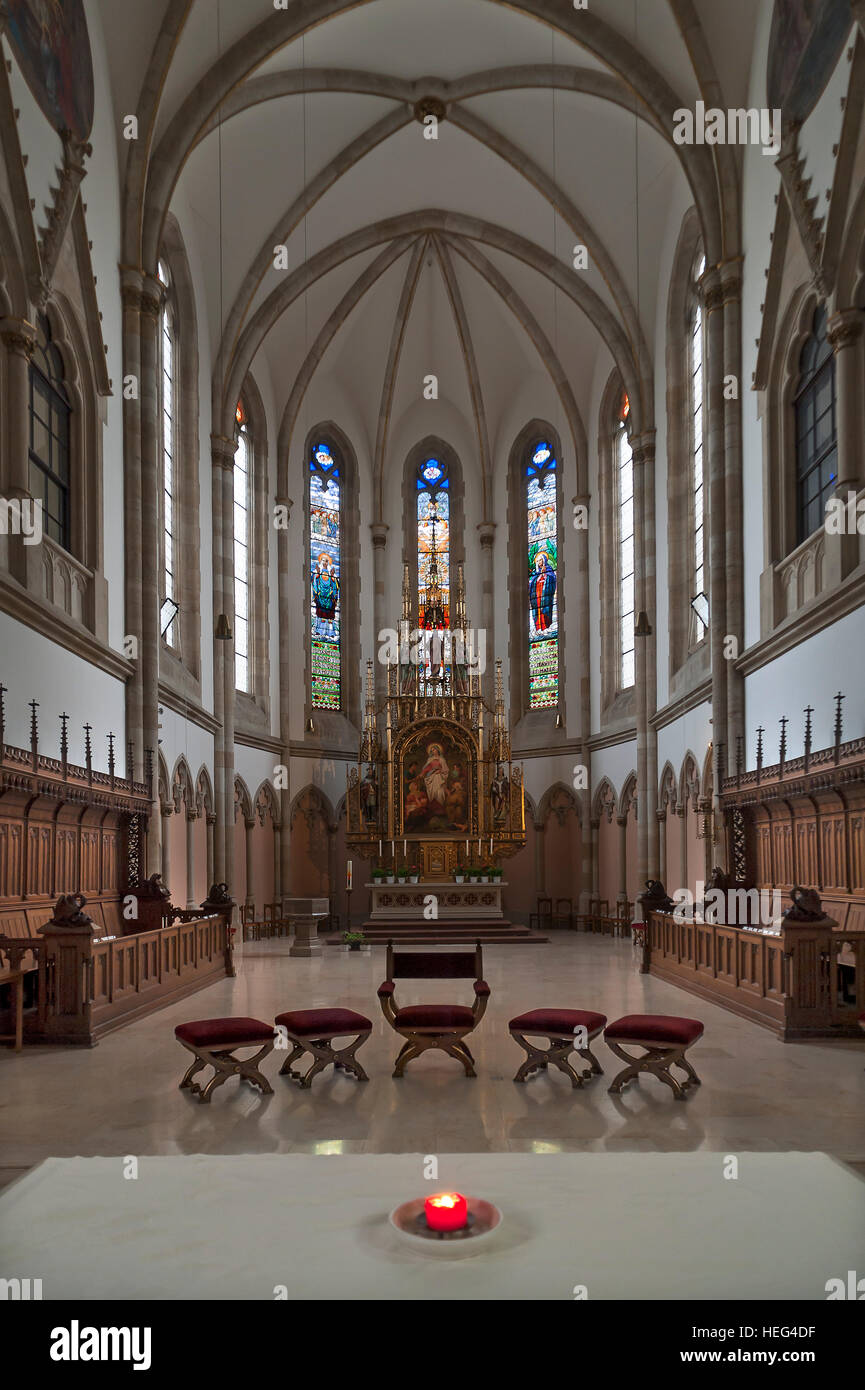 Chor, Kirche St. Elisabeth in Wieden, Neo-gotischen Backsteinkirche, Wien, Österreich Stockfoto