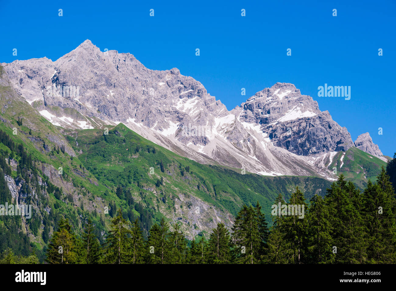 GroÃŸer Wilder, 2379m, Hochvogelgruppe Und Rosszahngruppe, AllgÃ¤uer Alpen, AllgÃ¤u, Bayern, Deutschland, Europa Stockfoto