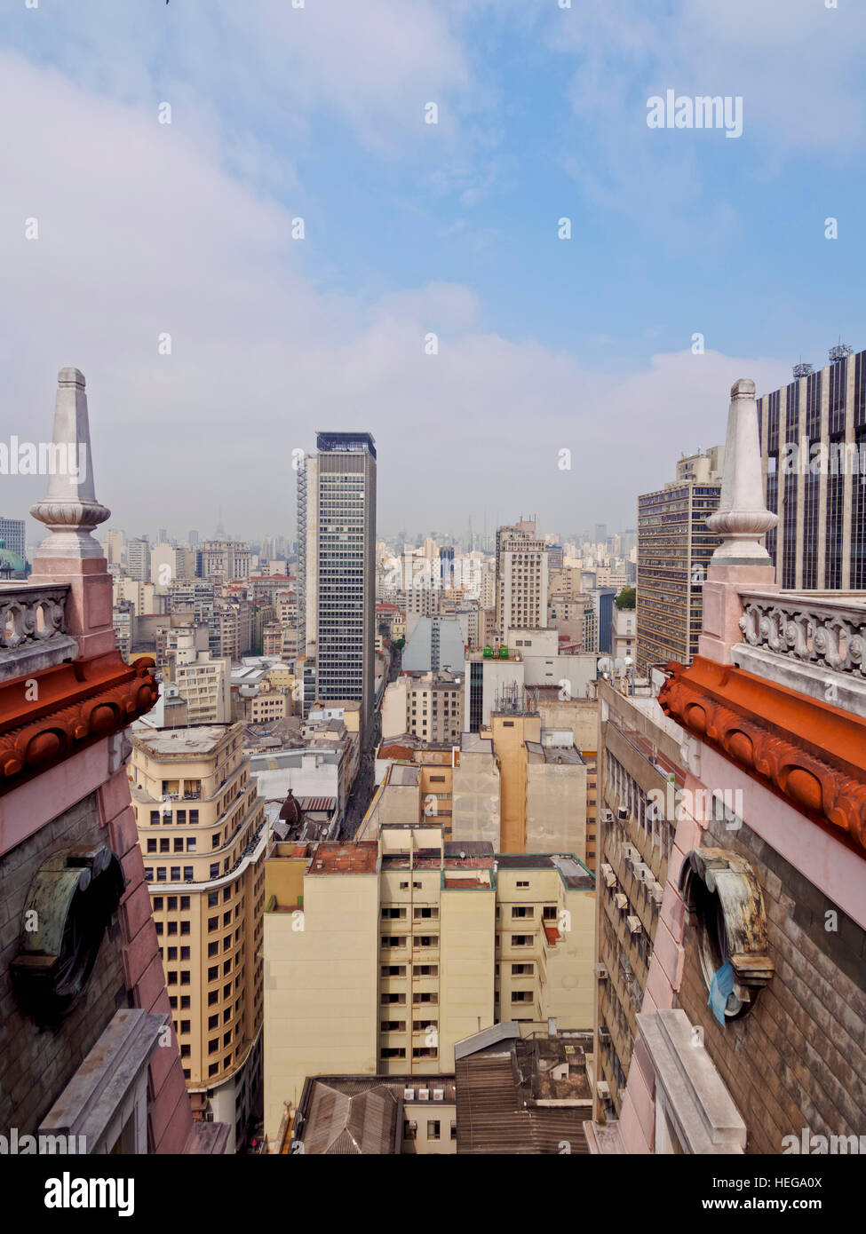 Von der Dachterrasse des Gebäudes Martinelli betrachtet Stadtbild, São Paulo, Bundesstaat Sao Paulo, Brasilien. Stockfoto