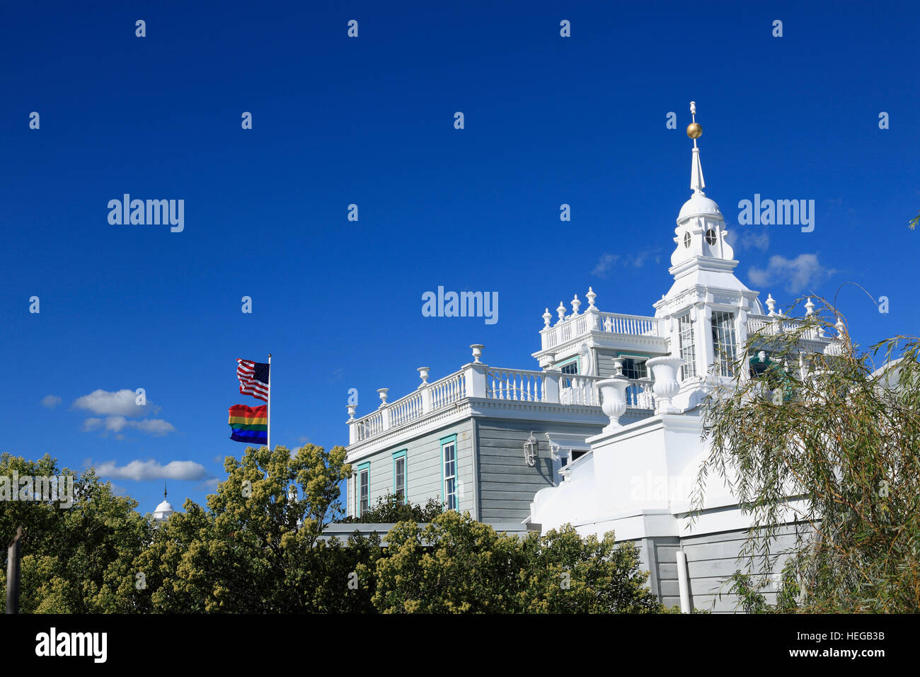 Pension Belvedere für Männer, Cherry Grove, Fire Island, Long Island, New York, USA Stockfoto