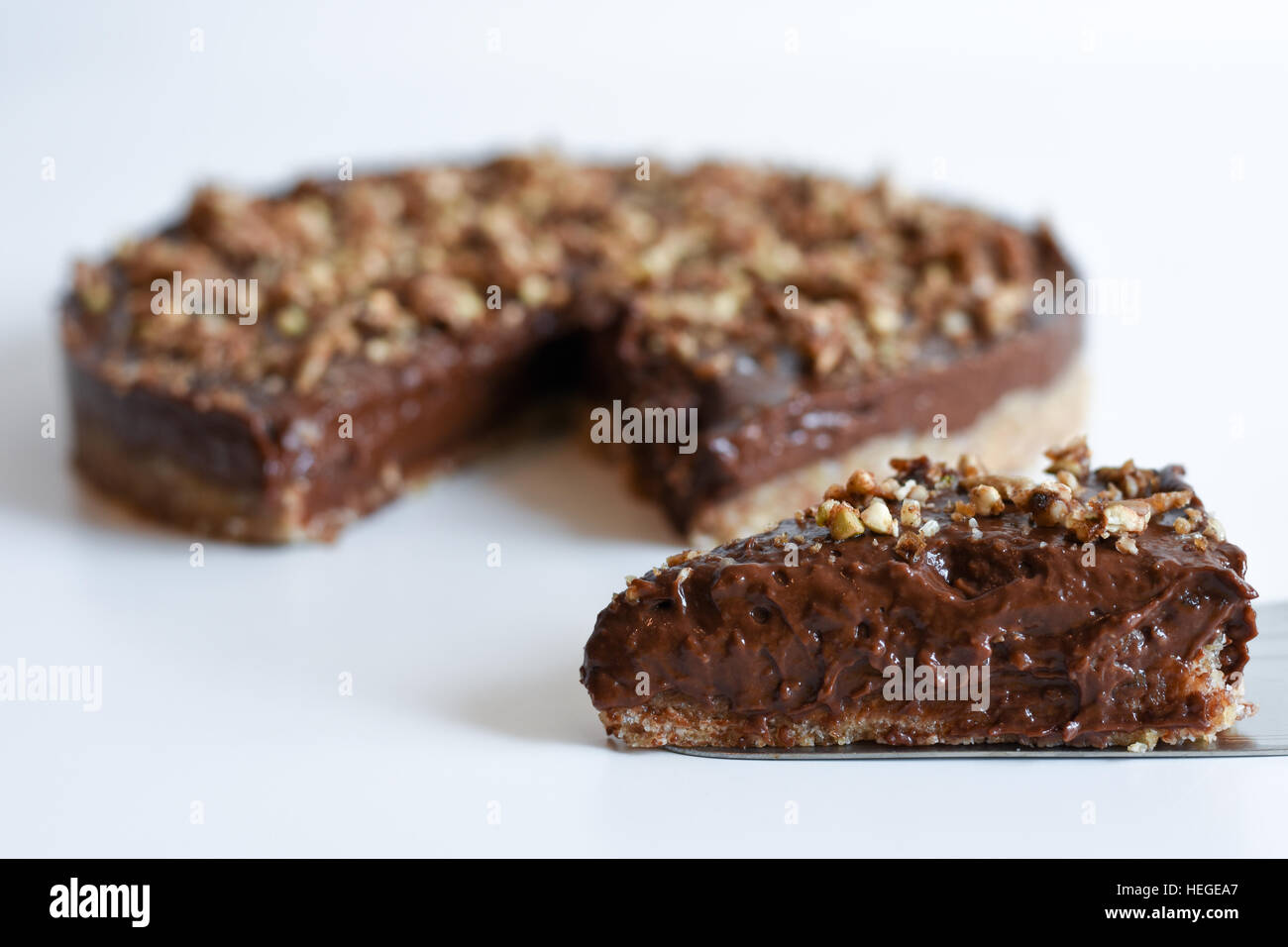 Rohe organische Schokoladenkuchen Stockfoto