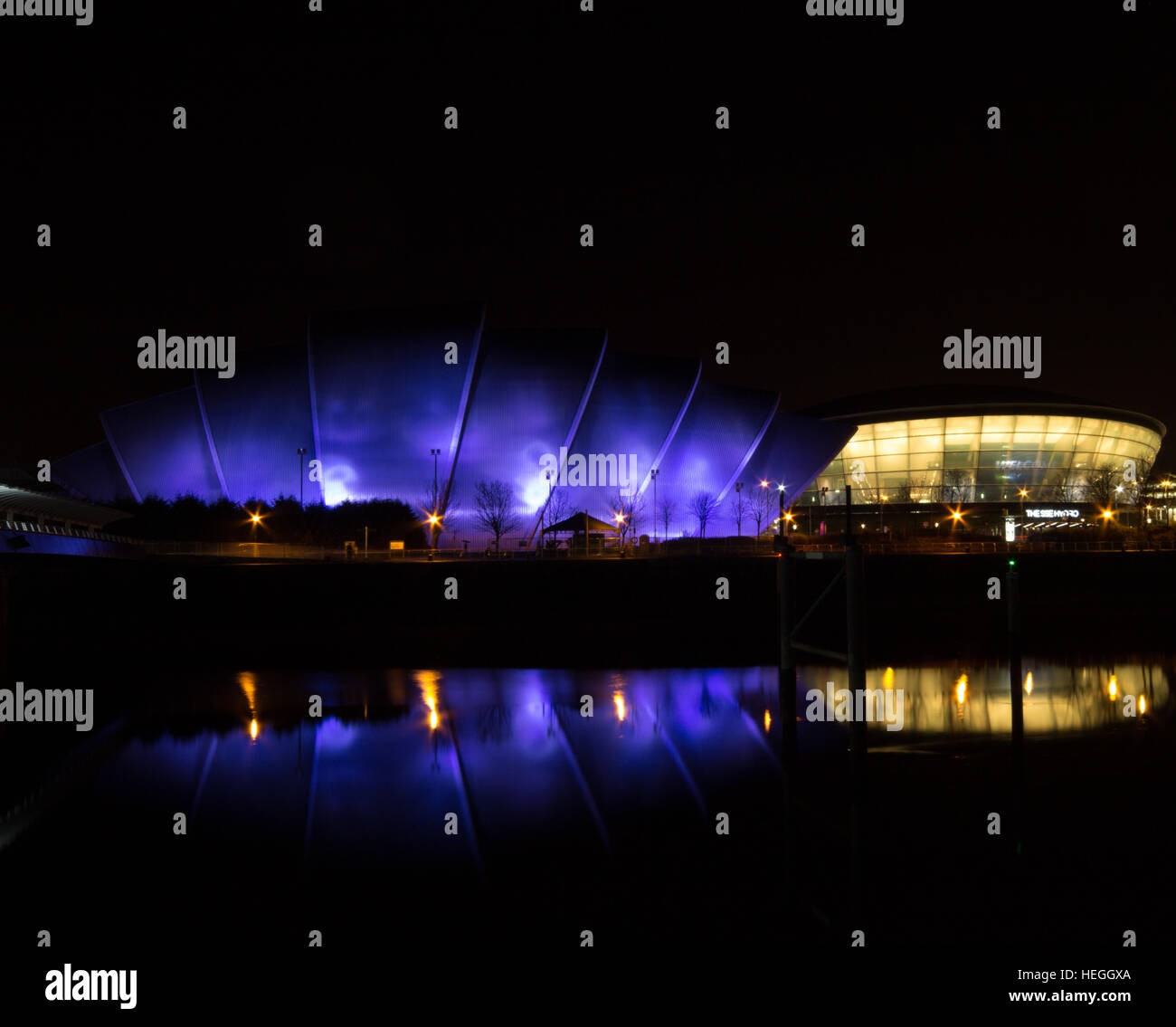 Clyde Auditorium in der Nacht Stockfoto