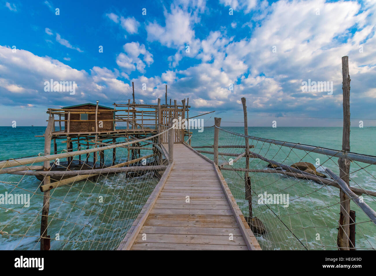 Trabocchi Küste in den Abruzzen (Italien) Stockfoto