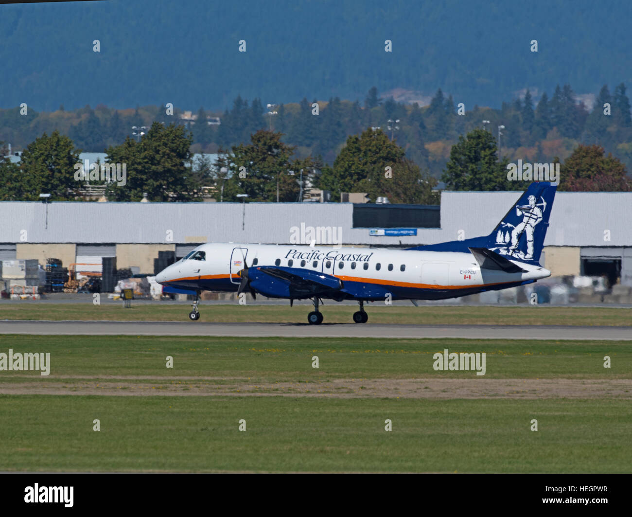 Pacific Coastal Airlines Flug C-FPCU Vorbereitung nehmen Sie aus an der südlichen Vancouver Flughafen BC Kanada.  SCO 11.290. Stockfoto