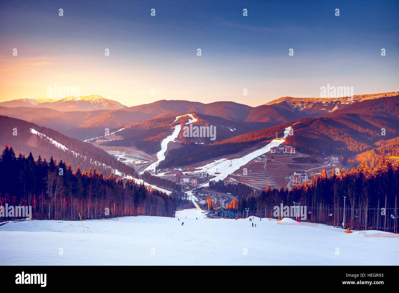 Skigebiet in Bergen Stockfoto