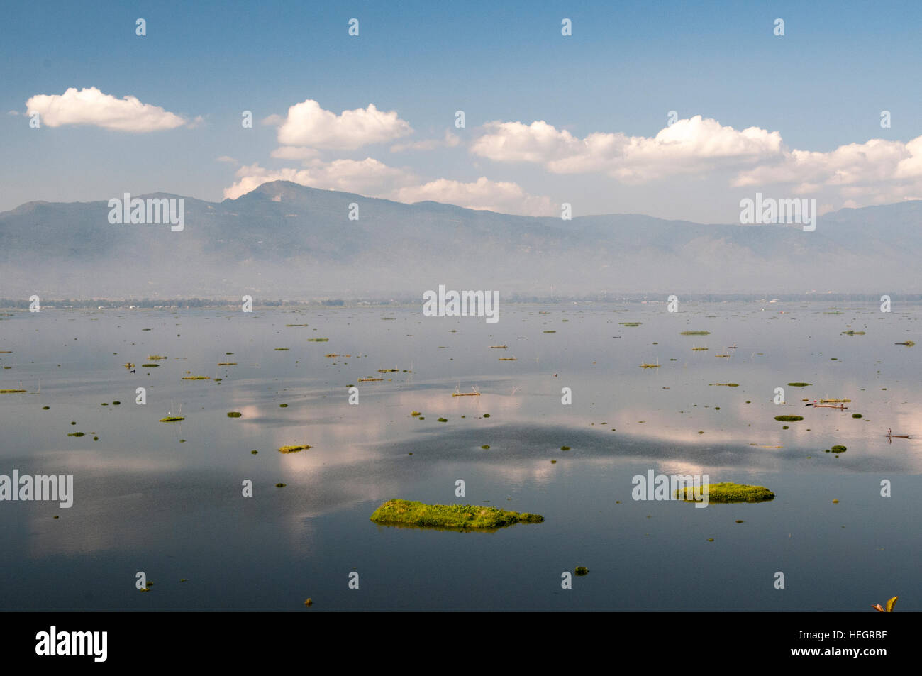 Schwimmende Inseln auf Loktak See, Manipur, Nordost-Indien Stockfoto