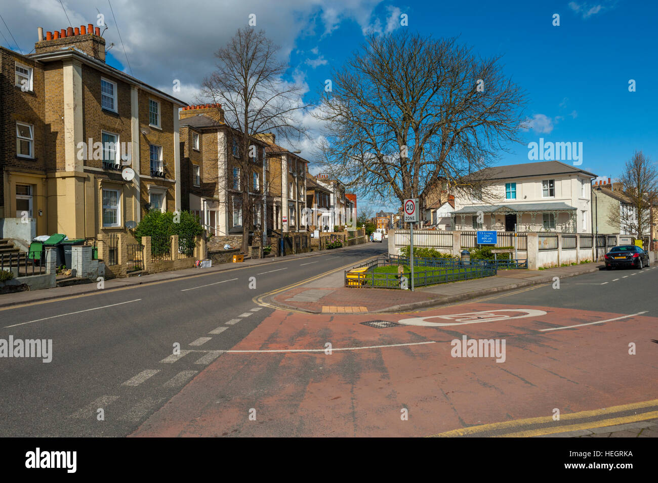 Der Ecke des Parrock St und Wellington Street in Gravesend, Kent. Stockfoto