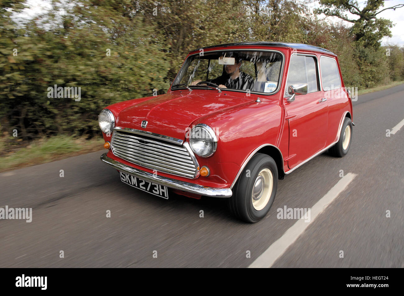 Morris Mini Cooper rot Aktion erschossen Stockfoto