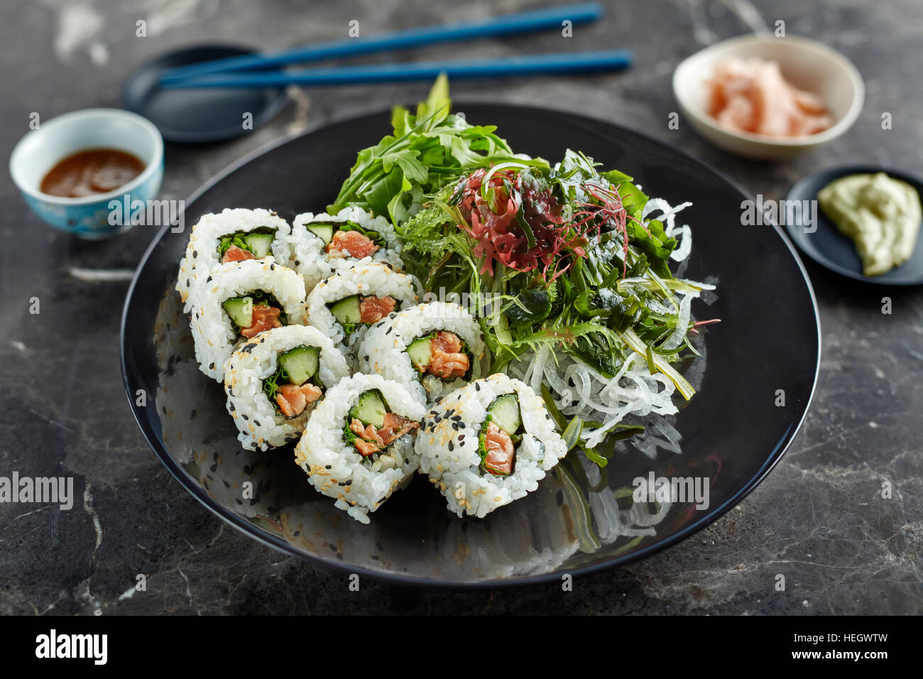 Sushi-Auswahl Stockfoto
