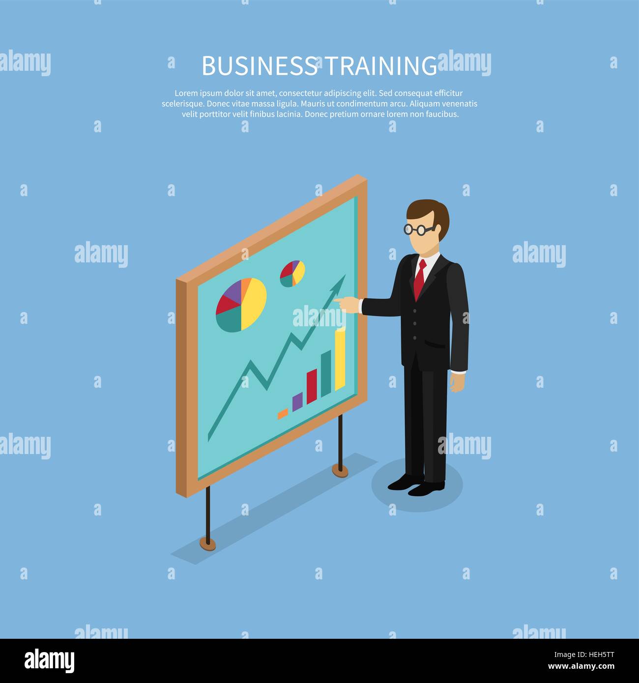 Ausbildung Personal Briefing-Präsentation. Mitarbeiter treffen, Personal- und corporate Business-Training, Mitarbeiterschulung, mentor Stock Vektor