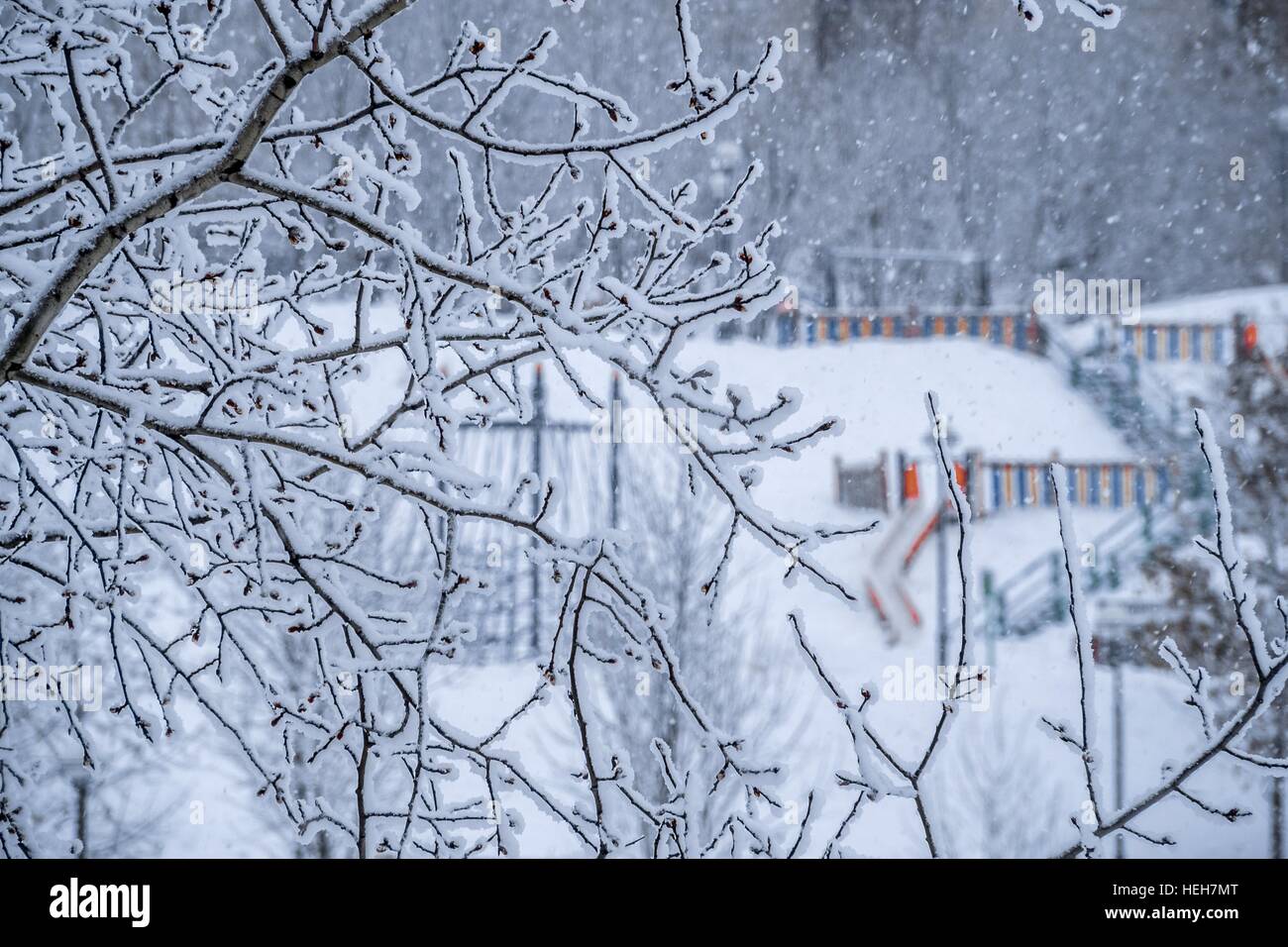Ansicht von Winter Moskau, Russland. Stockfoto