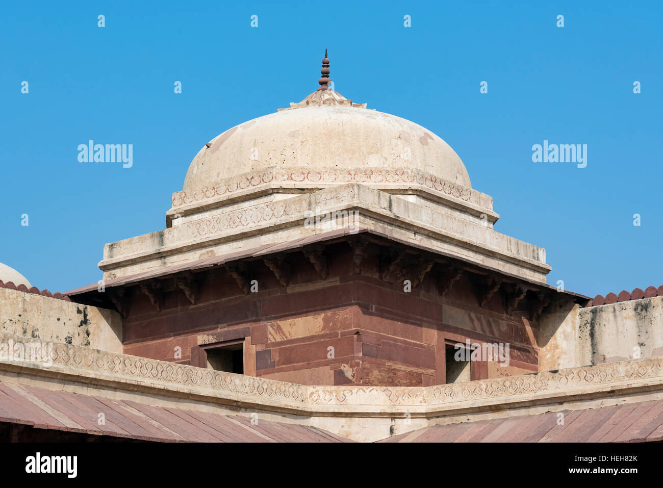 Kuppel, Jodha Bais Palast, Fatehpur Sikri, Indien Stockfoto