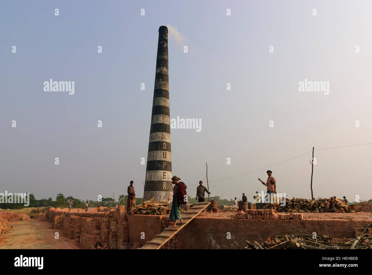 Madhabpasa: Mauerwerk nach Ring Ofen Prinzip, Barisal Division, Bangladesch Stockfoto