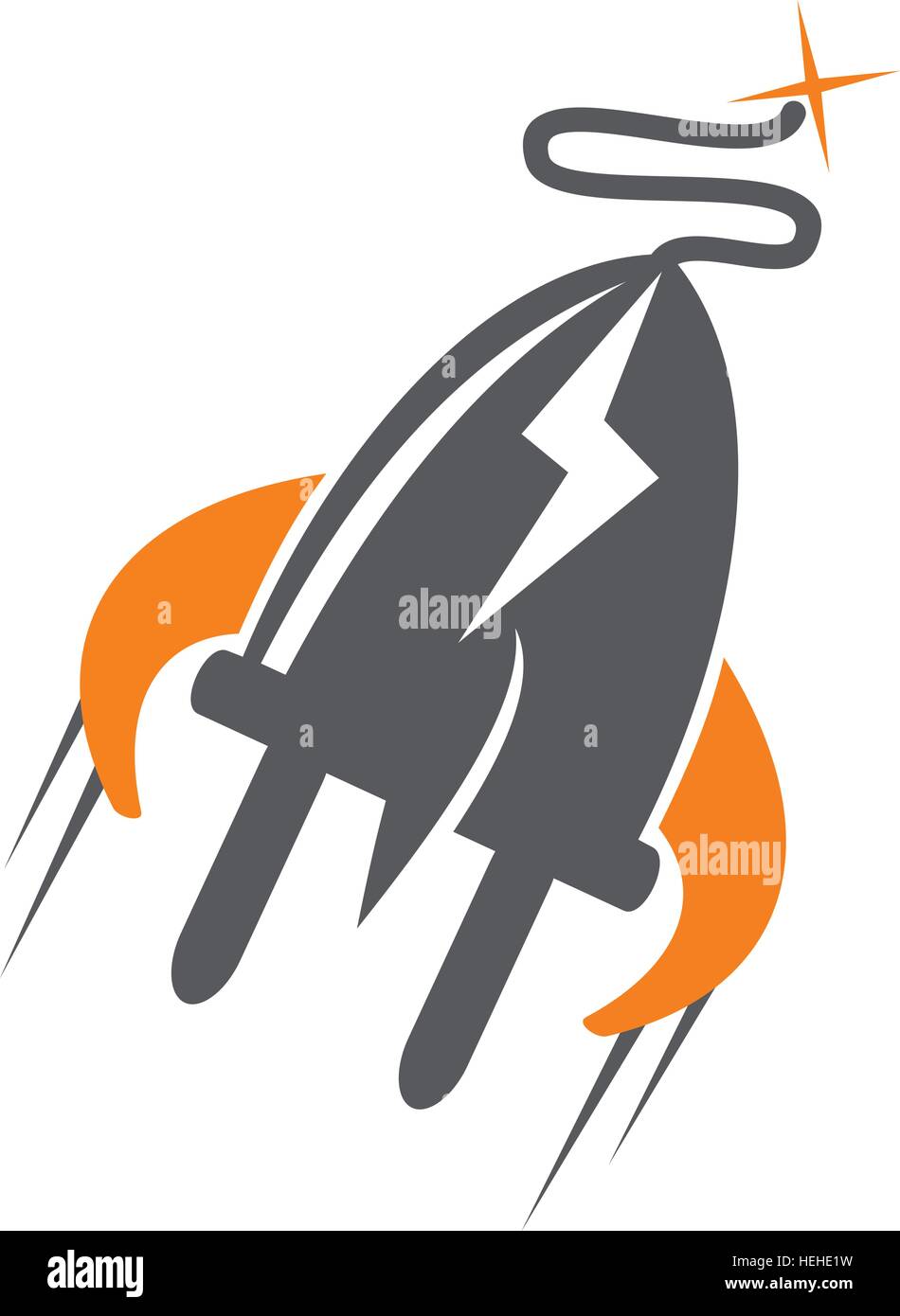 Rakete-Strom-Logo Stock Vektor