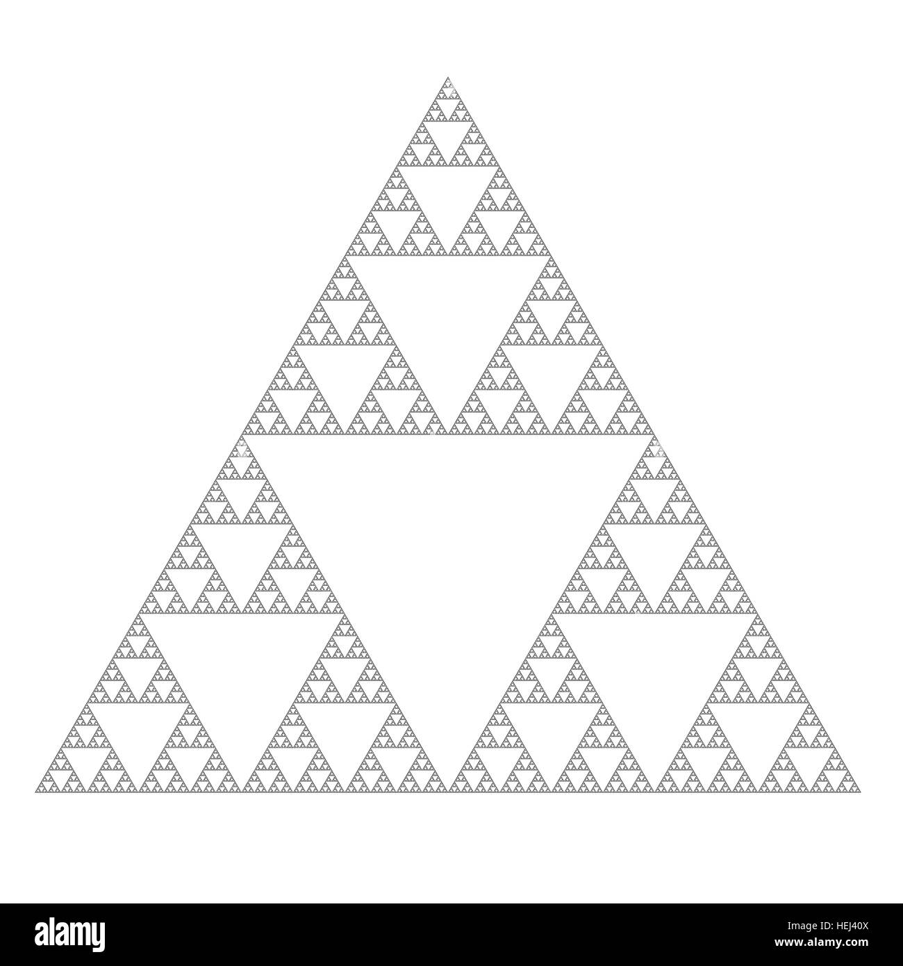 Das Sierpinski-Dreieck, iteriert fraktale Form Stockfoto